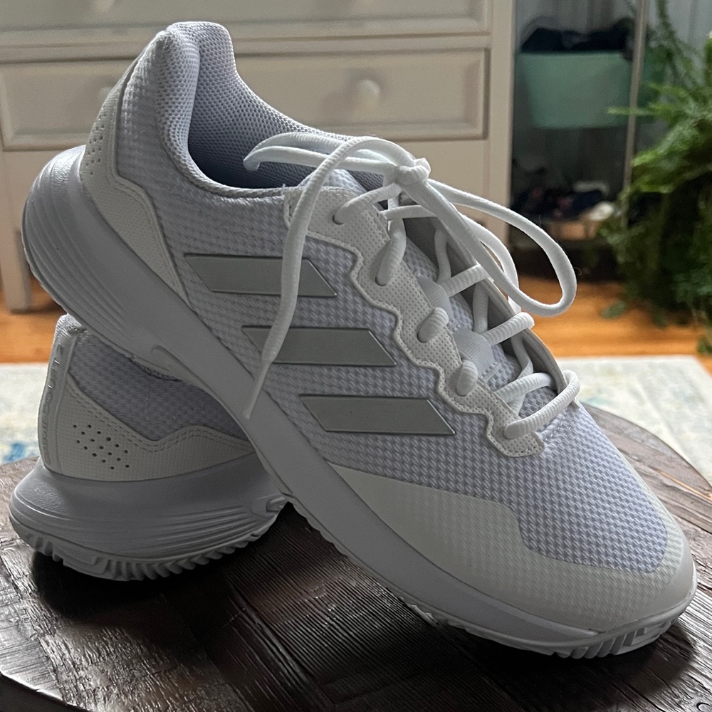 adidas White Mesh Running Sneakers